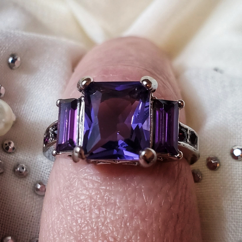 Purple Passion Amethyst Gothic Ring Size 8.5